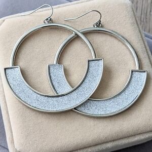Glimmering Silver Hoop Earrings